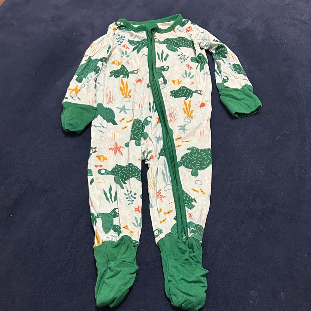 Little Sleepies Green Dinosaur Kids Footie